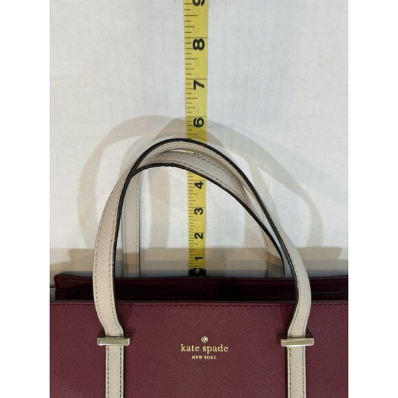 Kate Spade Cedar Street Hayden Satchel Crisp Linen/Merlot W/ Straps MSRP $278 - Picture 9 of 16